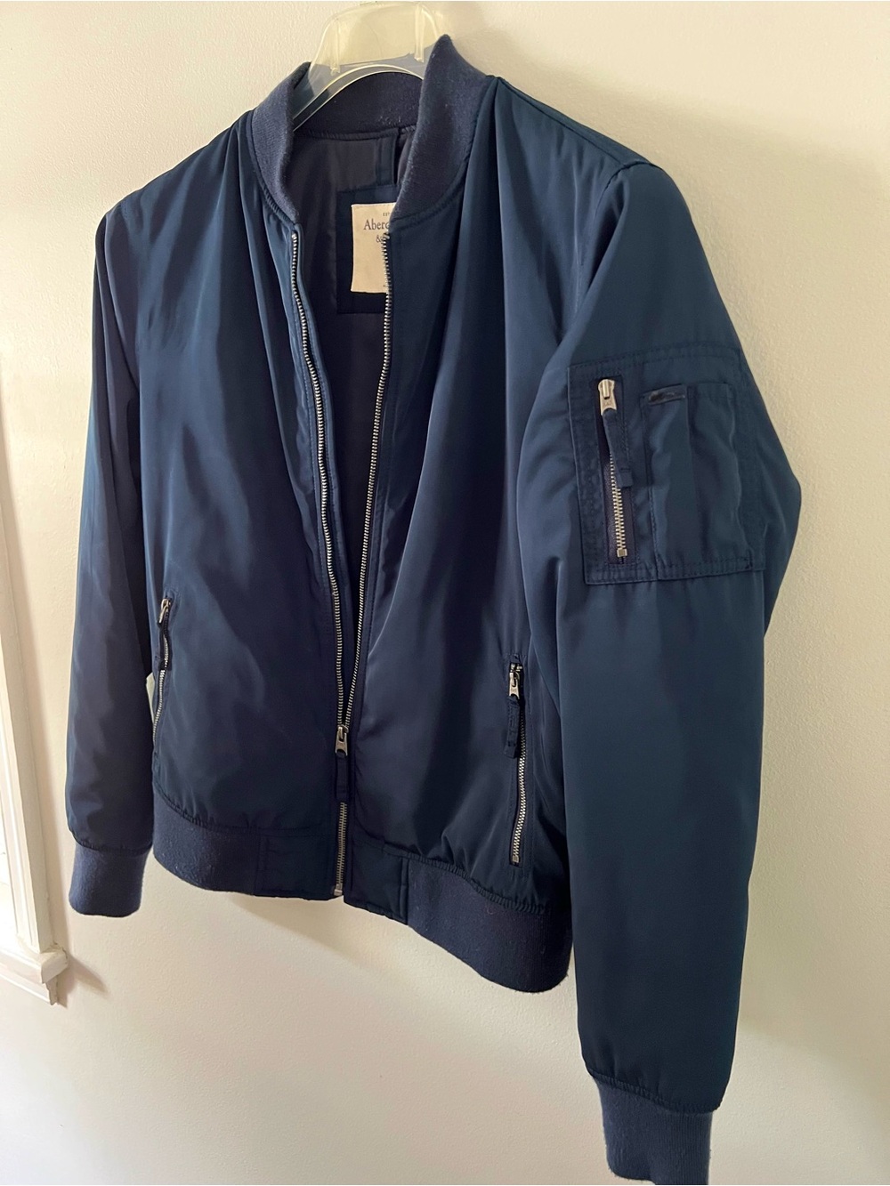 Abercrombie & Fitch Men's Navy Bomber Jacket